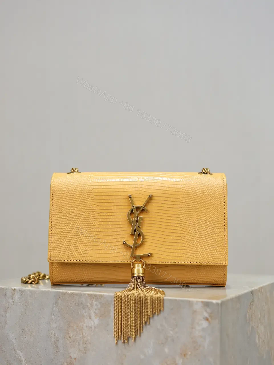 Textured Leather Shoulder Bag with Iconic Hardware — view 1