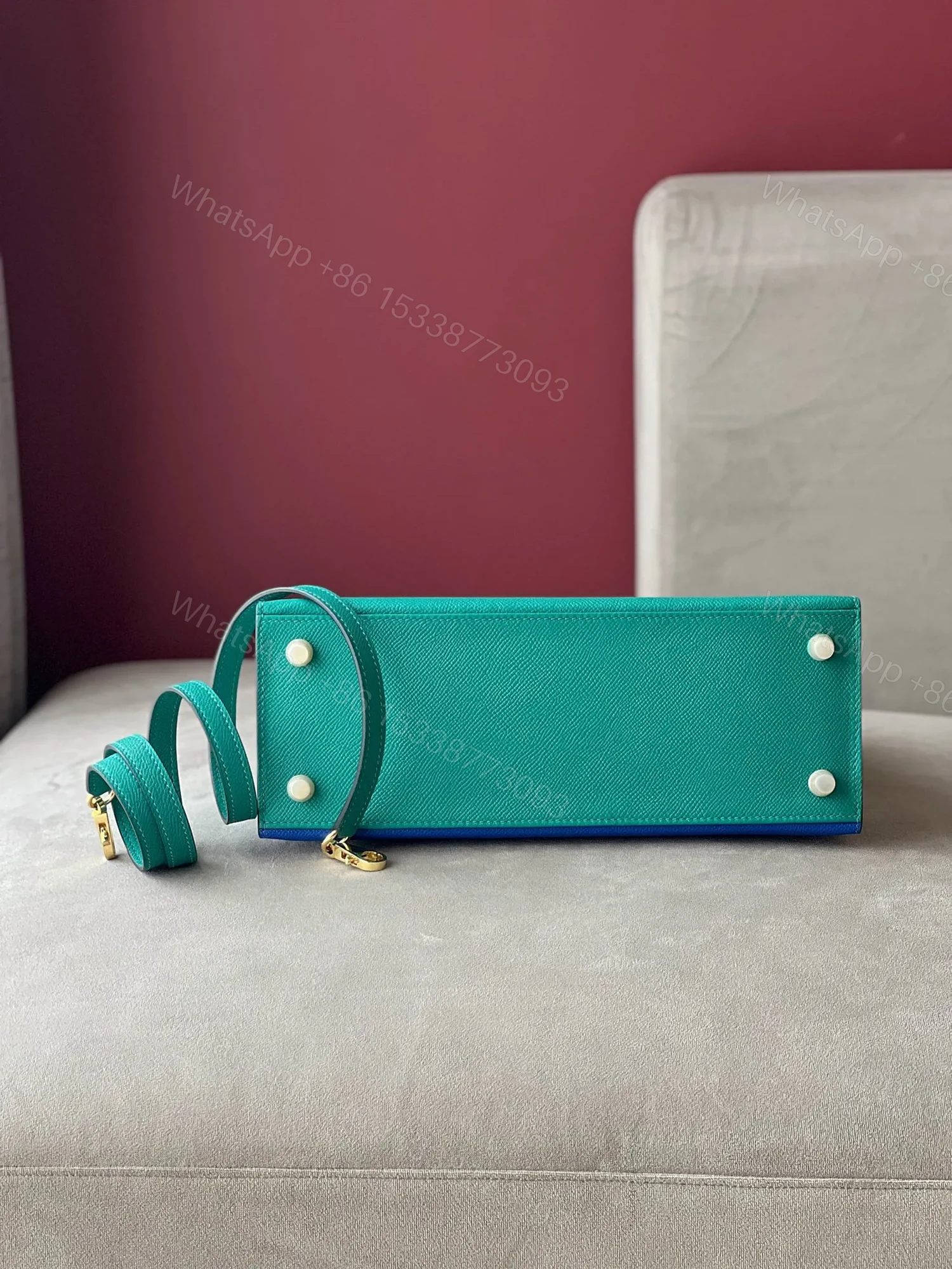View 3 of HN 28 Epsom Light Blue/ Electric Blue Palladium Hardware