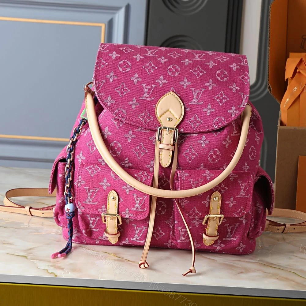 View 2 of Louis Vuitton Montsouris Cargo Backpack Pink Denim 32Cm