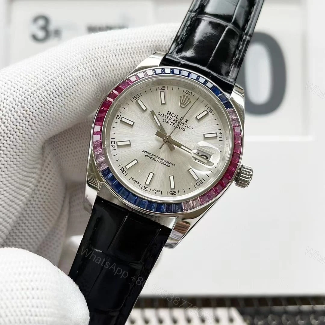View 5 of Rolex Oyster Perpetual Datejus White Dial Ruby Around 40Mm