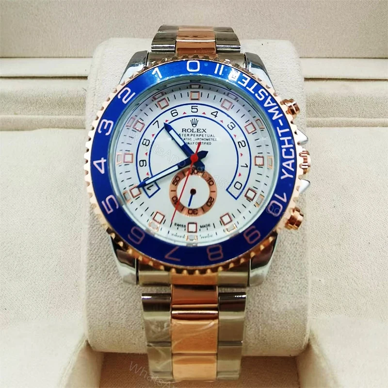 View 4 of Rolex Oyster Yacht Master Ii 44Mm With Gold And Silver Strap