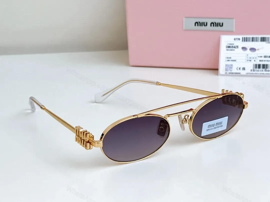 View 5 of Gold-Tone Round Sunglasses with Signature Hardware - Deluxe Eyewear