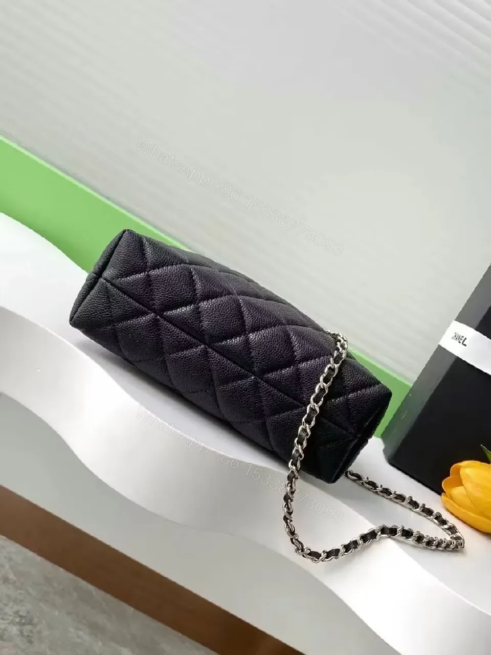 View 3 of Quilted Mini Bag with Gold Hardware—Chic, Compact Style