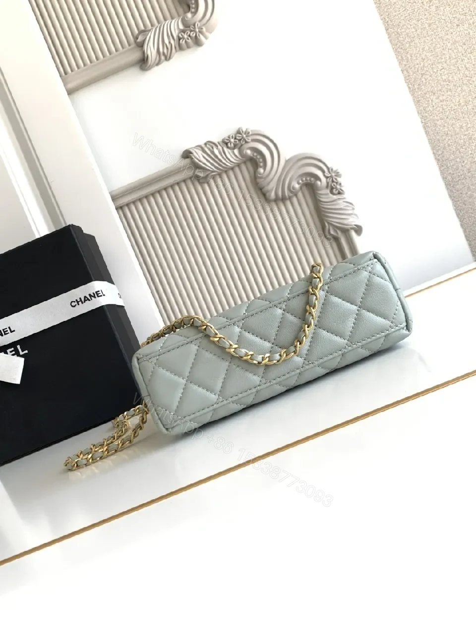 View 2 of Quilted Mini Crossbody Bag - Gold Hardware Luxury Style