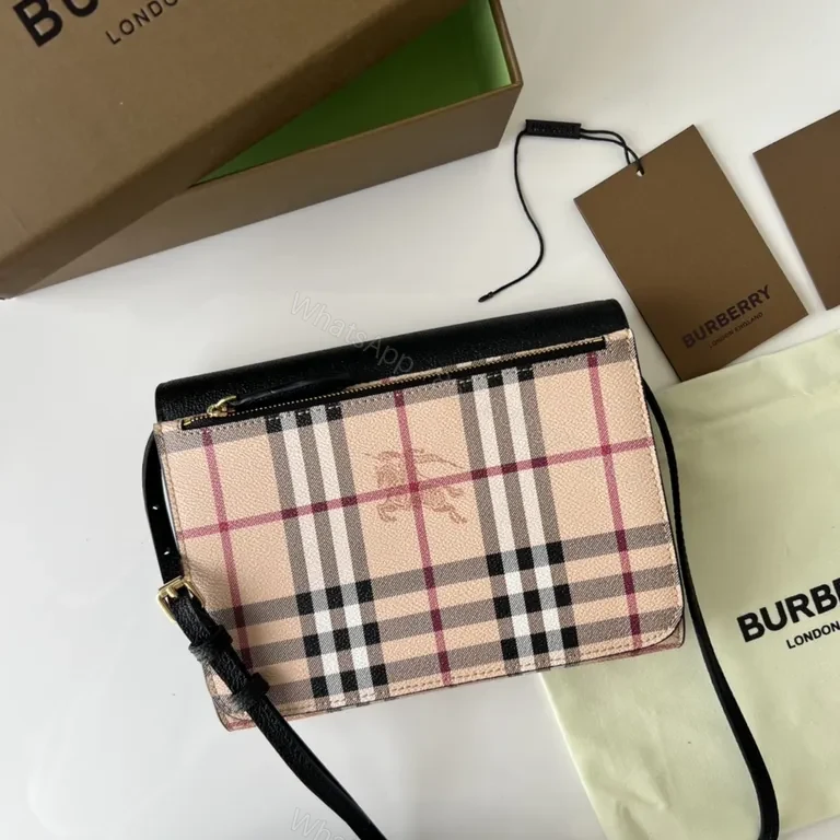 View 3 of Chic Burberry Crossbody â€” Signature Check, Gold Hardware