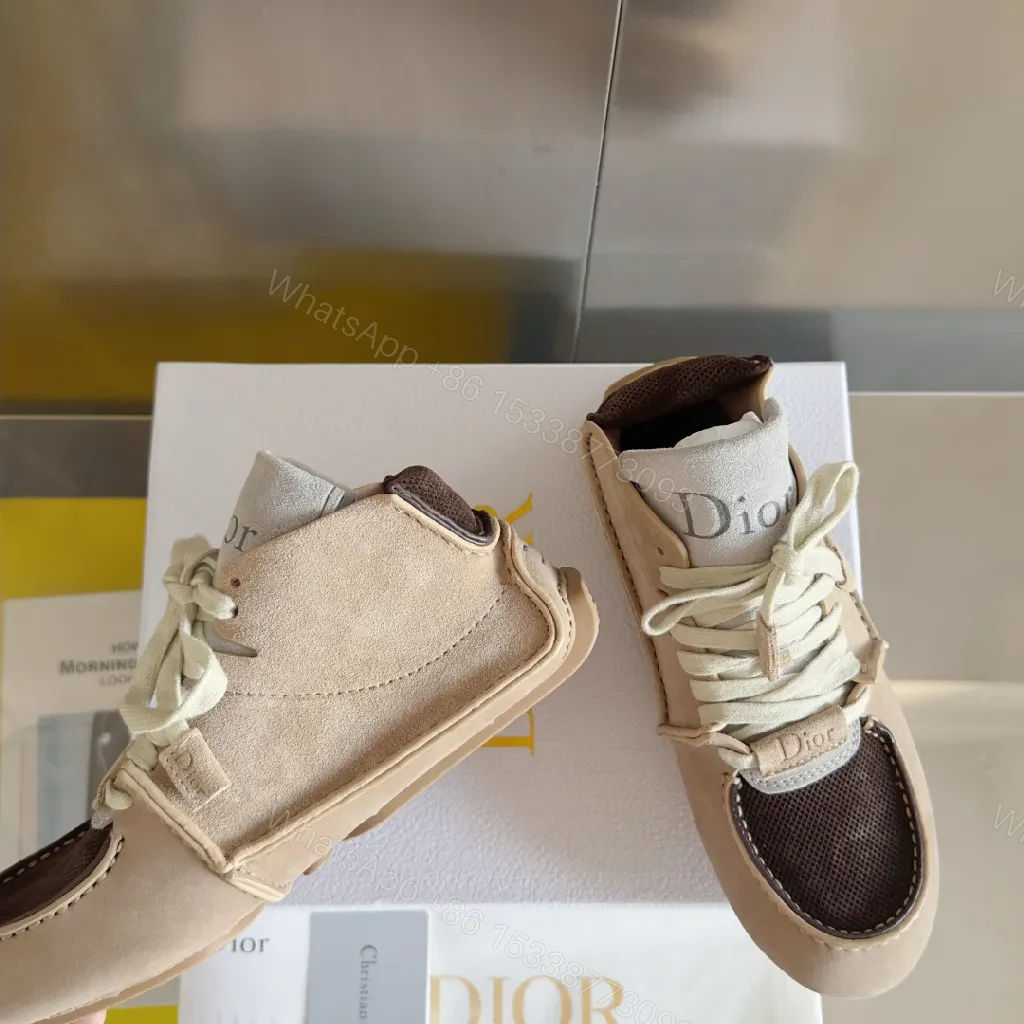 View 5 of Chic Luxury High-Top Sneakers: Suede & Mesh, Neutral Tone