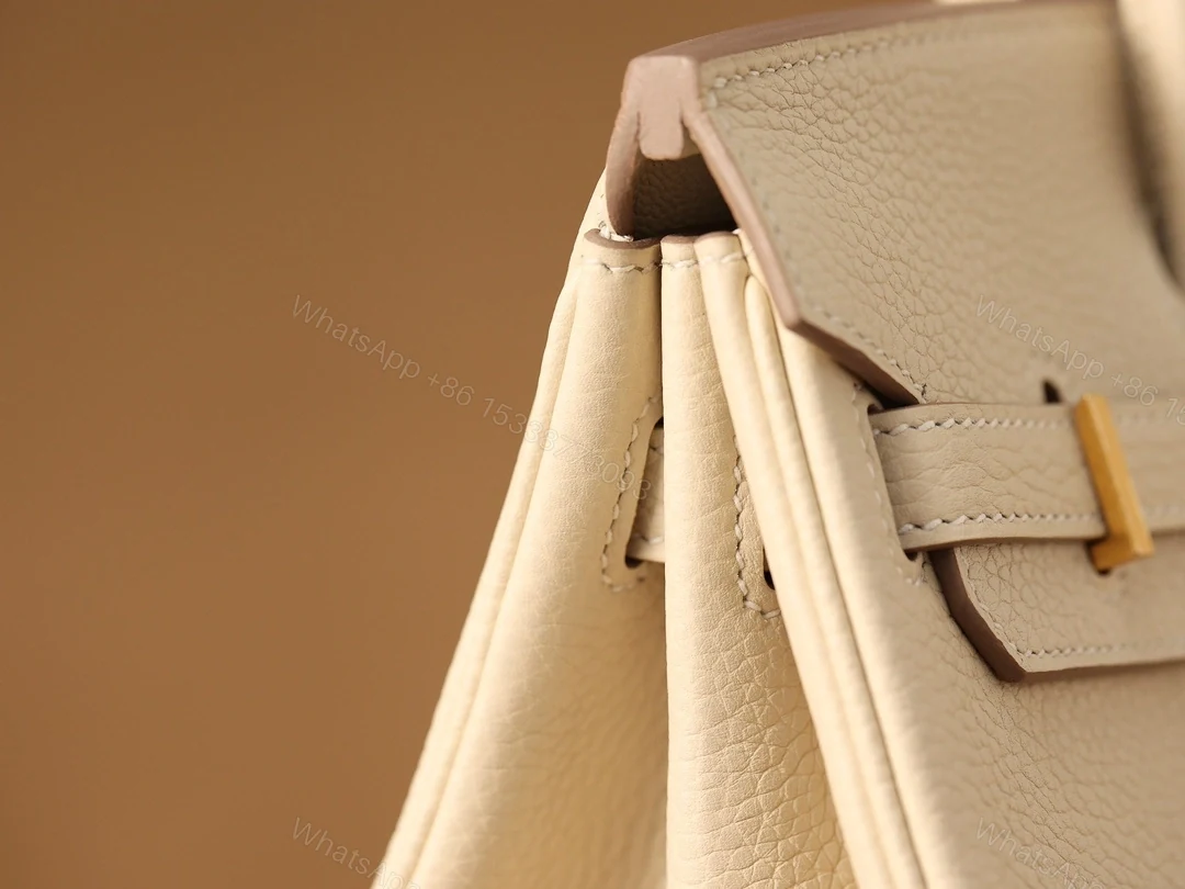 View 11 of 高仿真皮HermesBirkin25柏金包正品級別奶昔金扣