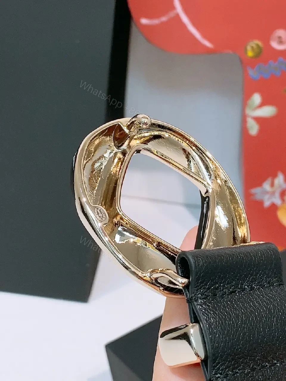 View 4 of Sleek Black Leather Belt - Minimalist Modern Luxury Accessory