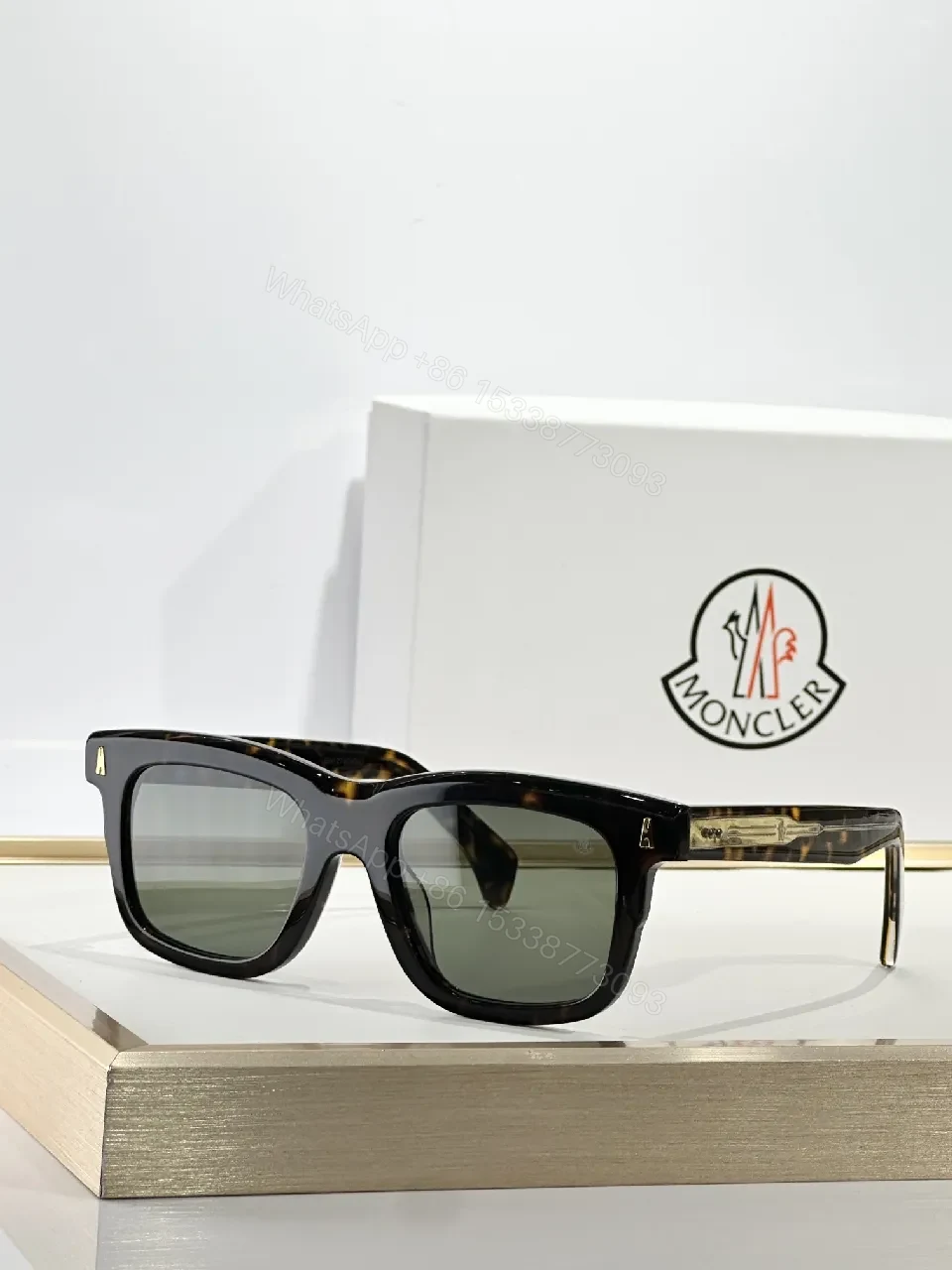 View 8 of Translucent Frame Sunglasses with Amber Lenses and Gold Accents