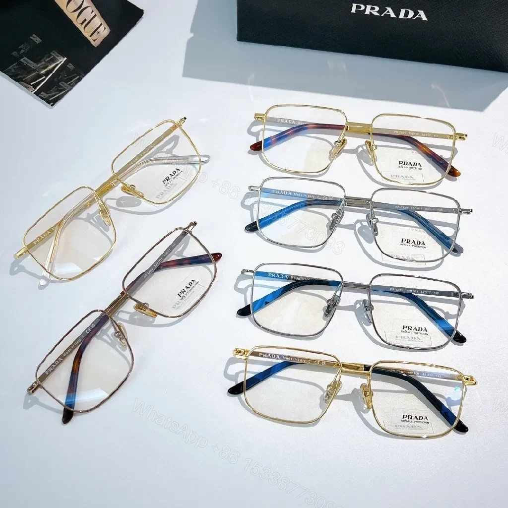 View 6 of Gold-Tone Rectangular Luxury Eyewear: Everyday Prestige Glasses