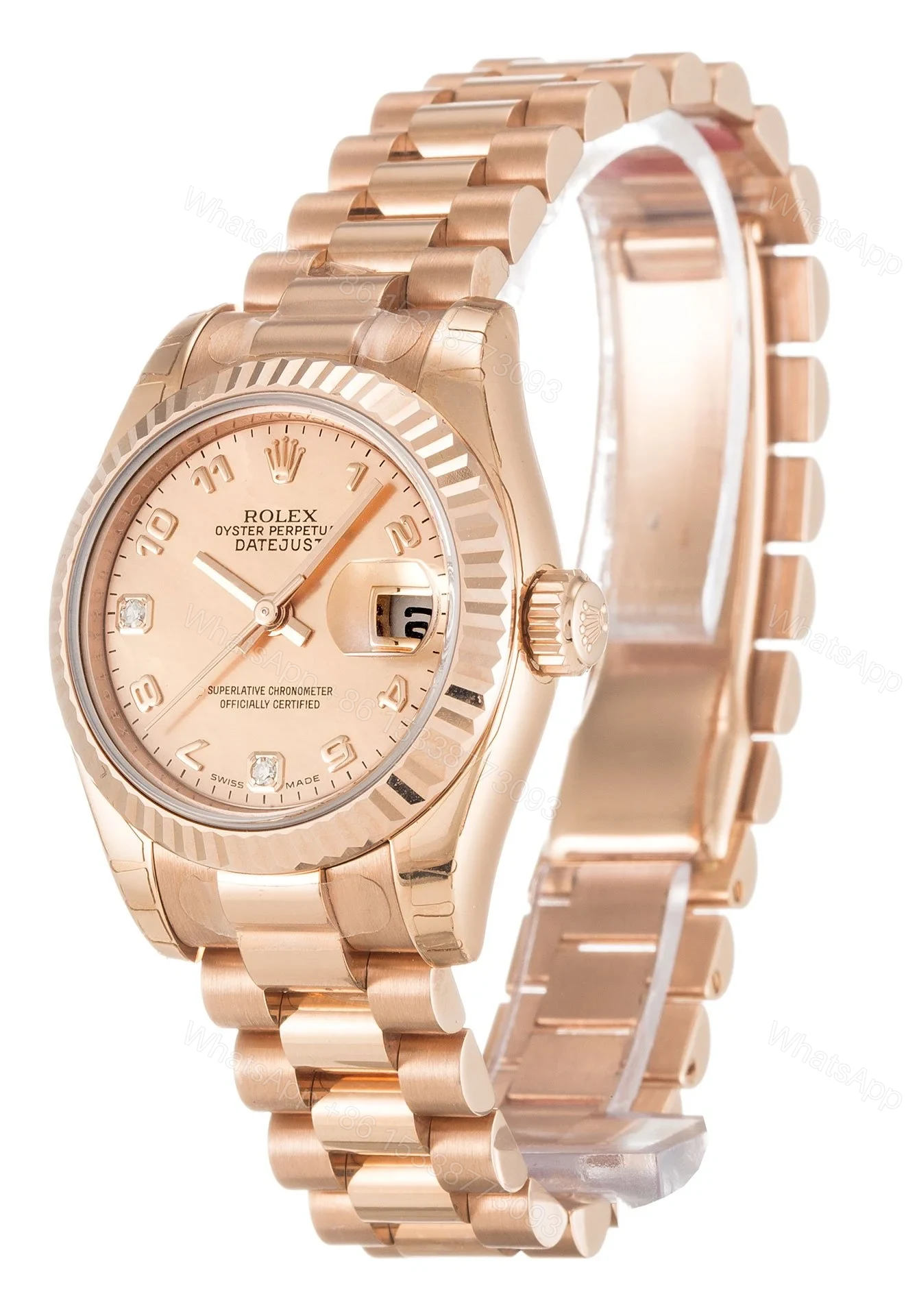 View 2 of Replica Rolex Lady-Datejust Mother of Pearl – Goldust Dial 179175F 26 mm