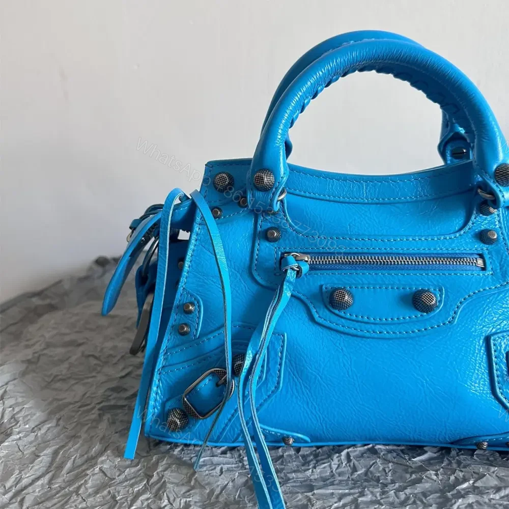 View 3 of 高仿Balenciaga*NeoCagole系列機車包藍色