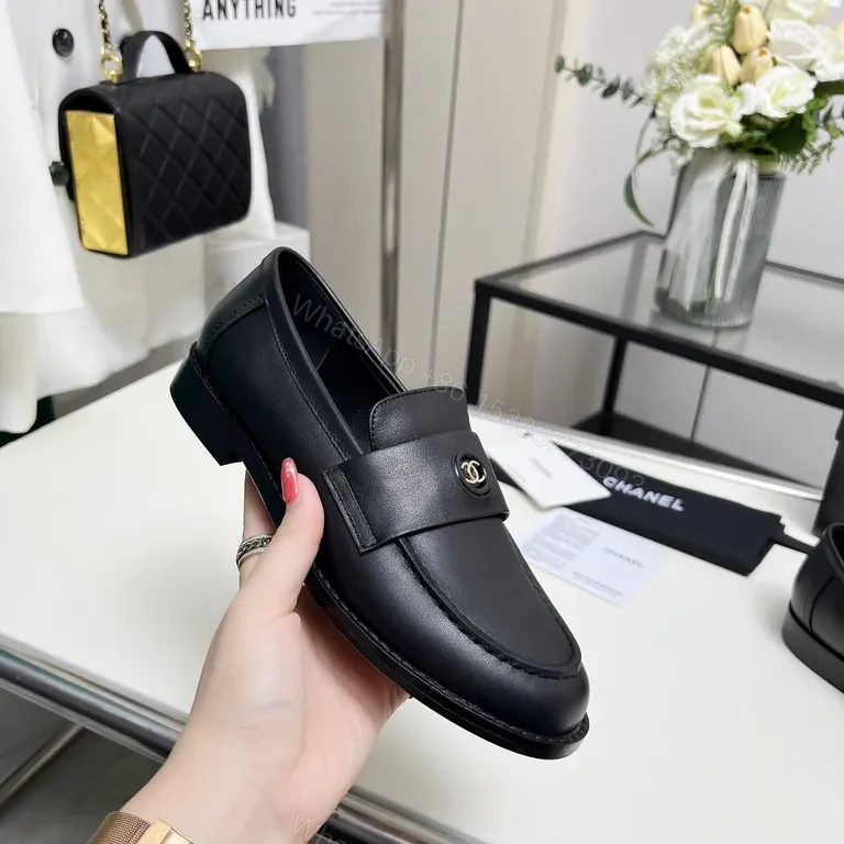 View 9 of Chic Leather Loafers - Signature Button Detail - Allâ€‘Day Comfort