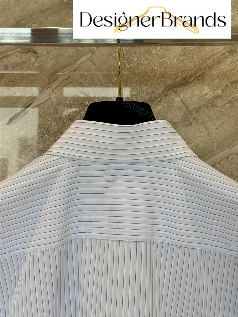 View 10 of Chanel Blue and White Striped Long-Sleeve Shirt