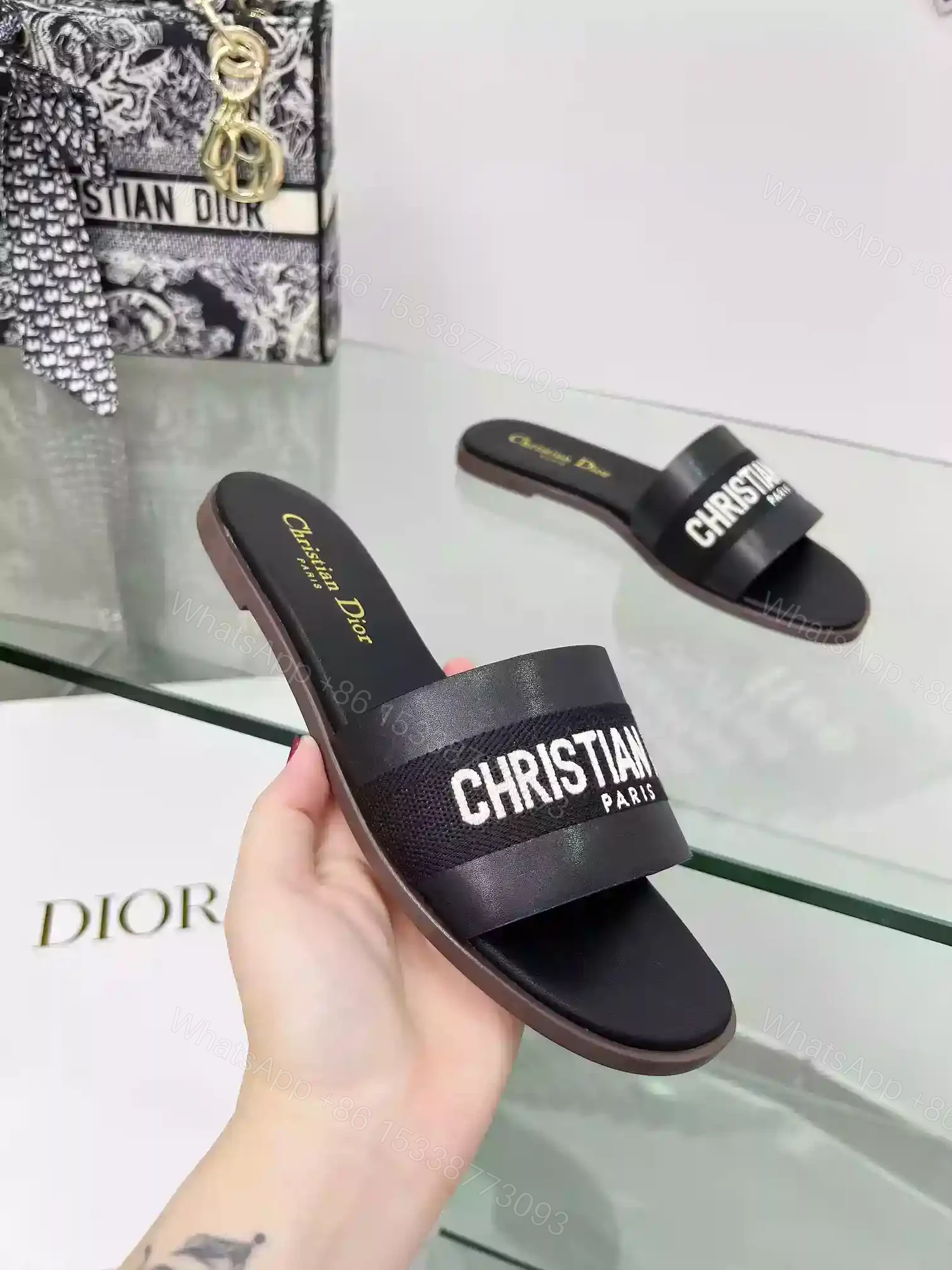 View 2 of Dior Dway Heeled Slide Black – SDD010