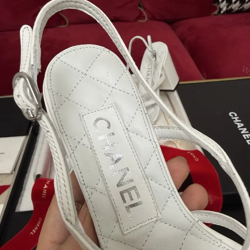 View 4 of White Crystal-Embellished Sandals | Leather, Cushioned Comfort, All-Day Style