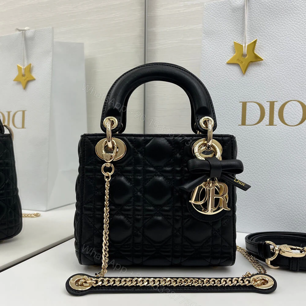 View 2 of Dior Mini Lady Dior Bag with Chain(HIGH-END GRADE)