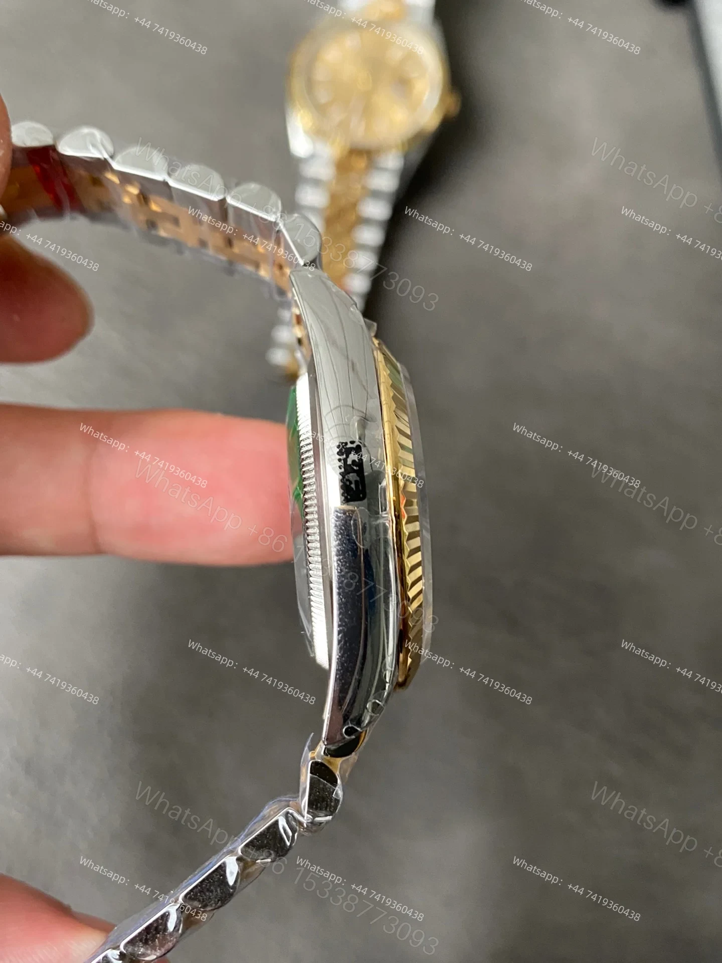 View 6 of Rolex Datejust M126233-0045 1:1 Replica Water Ripple Diamond Gold Dial Jubilee 36MM 3235 Movement Super Clone Watch