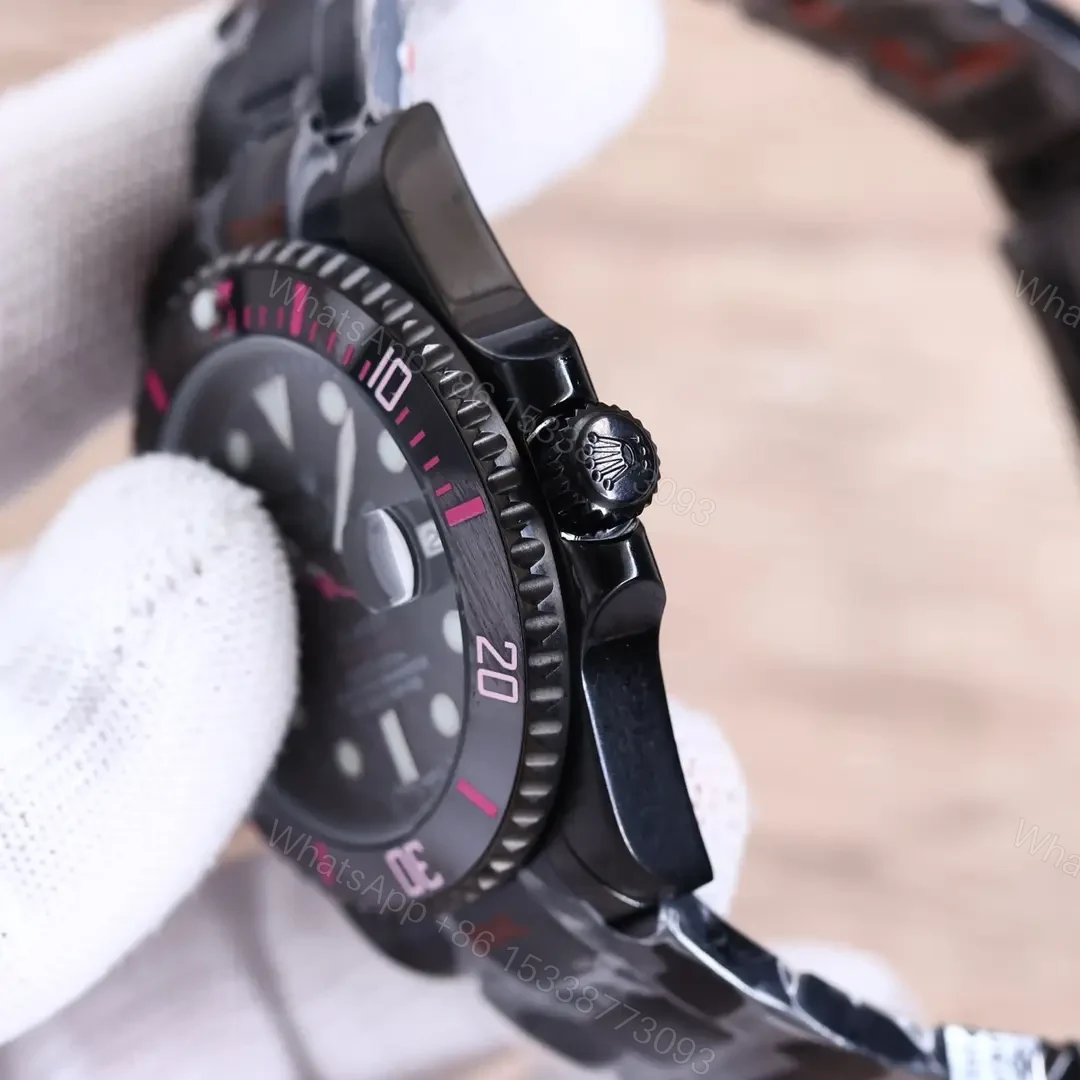 View 9 of Best Rolex Blaken Pink Submariner replica 40MM Black Oyster Bracelet Edition RLX-BLAKEN-PINK-SUBMARINER-40MM-BLACK-OYSTER