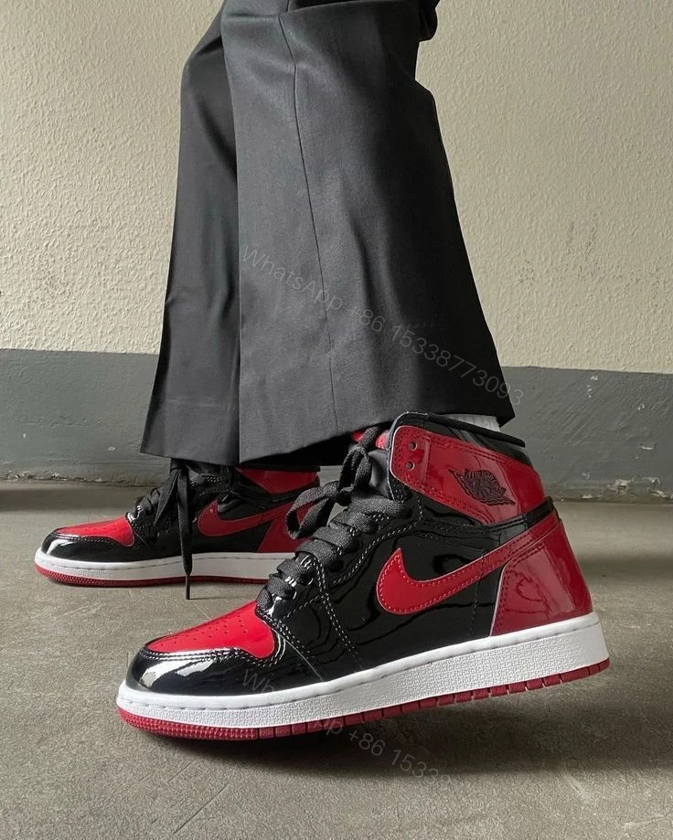 View 7 of FIRST COPY AIR JORDANS RETRO 1 PATENT BRED FOR MEN
