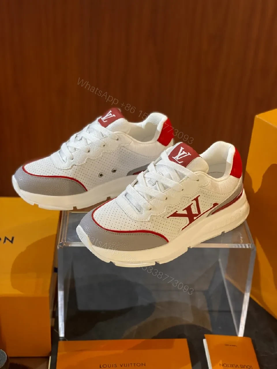 White & Red Luxury-Inspired Athletic Sneakers: Everyday Comfort — view 1
