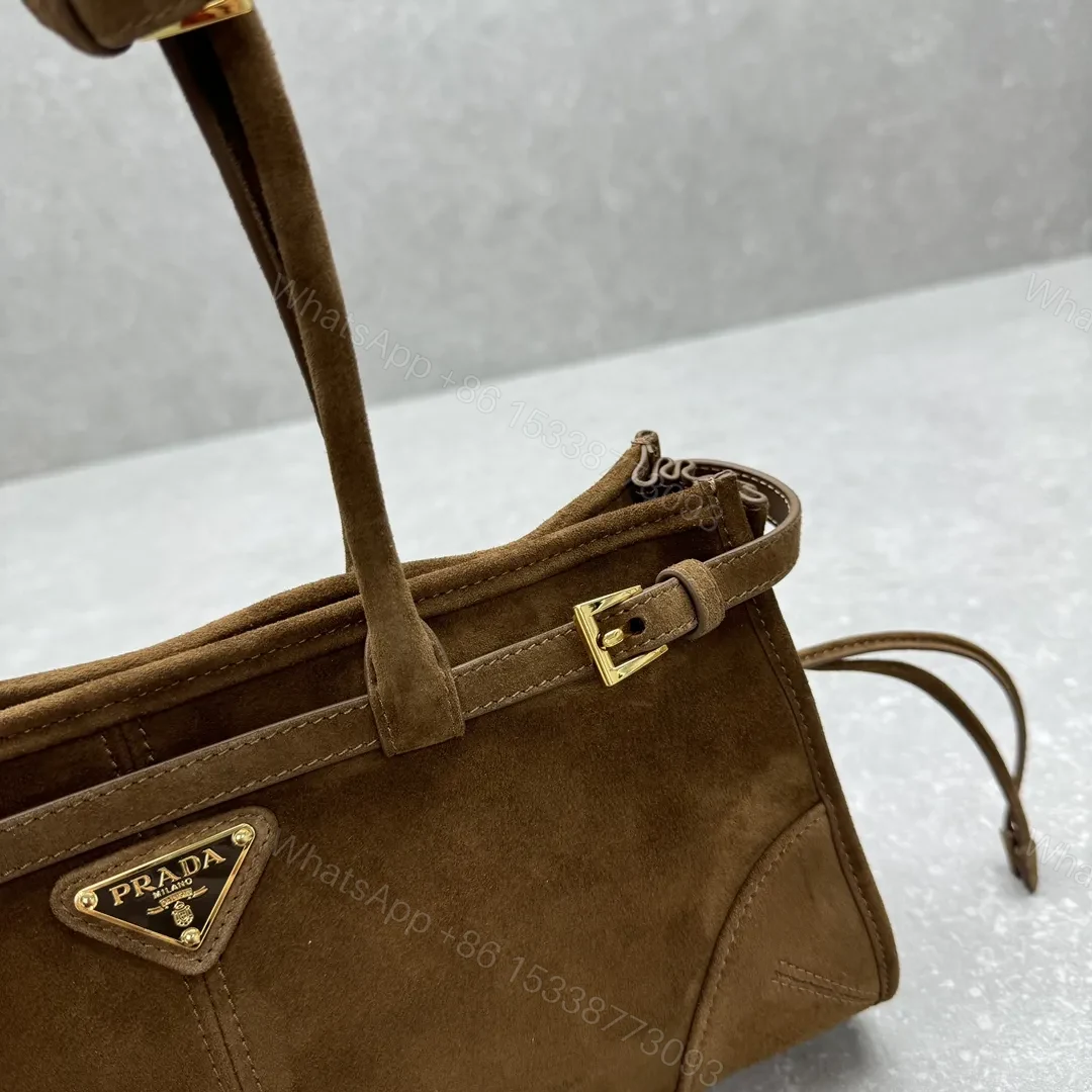 View 5 of Prada Bonnie medium suede handbag for Women
