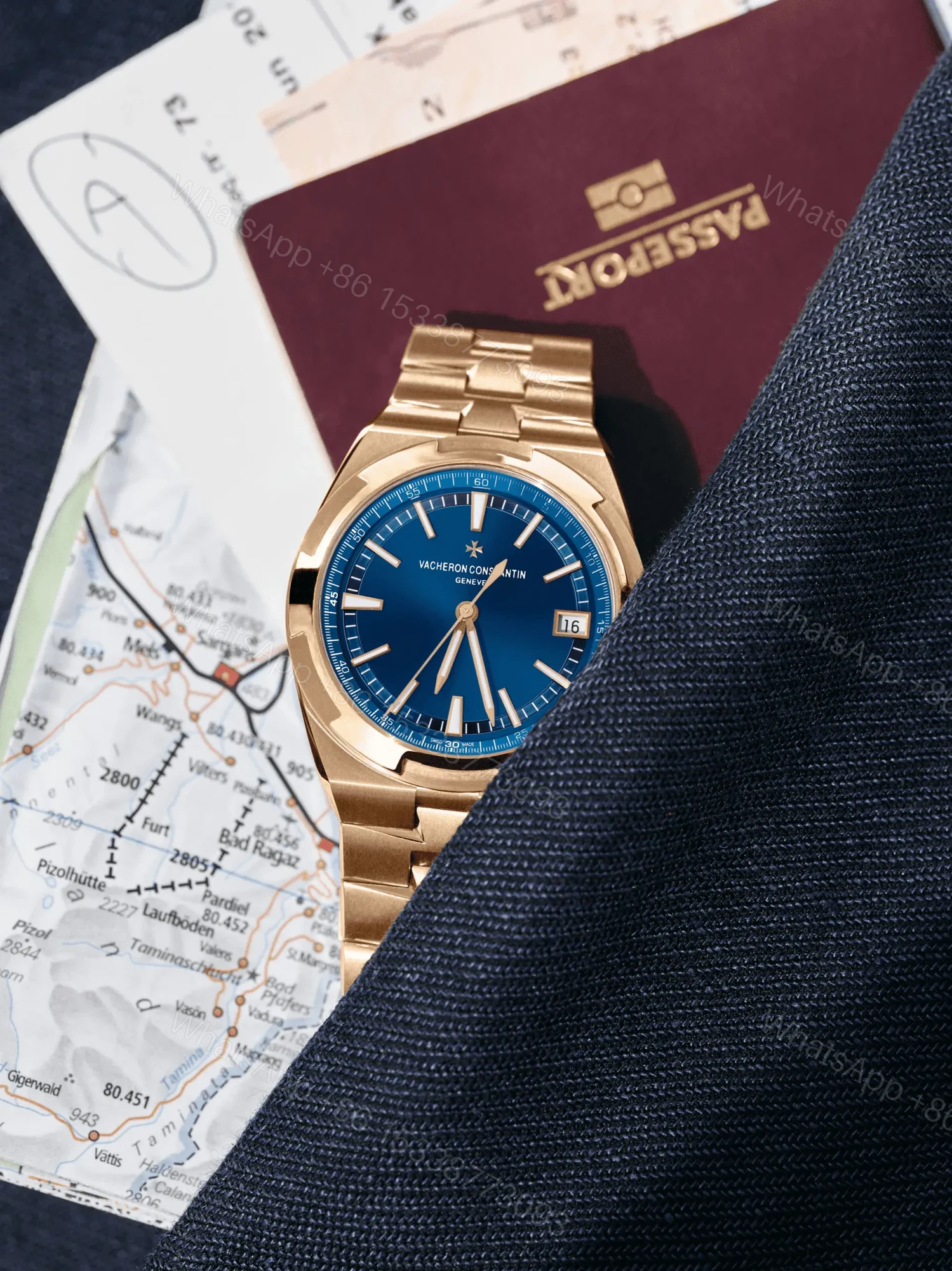 View 8 of Replica vacheron constantin Overseas self-winding 41 mm Pink gold, 18K 5N pink gold