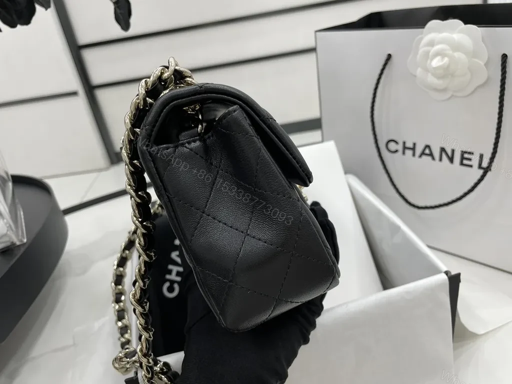View 9 of Chanel-Inspired Quilted Flap Bag with Signature Chain