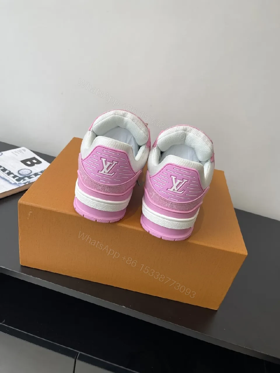 View 4 of Pink & Ivory Designer-Influenced High-Top Sneakers with Comfort