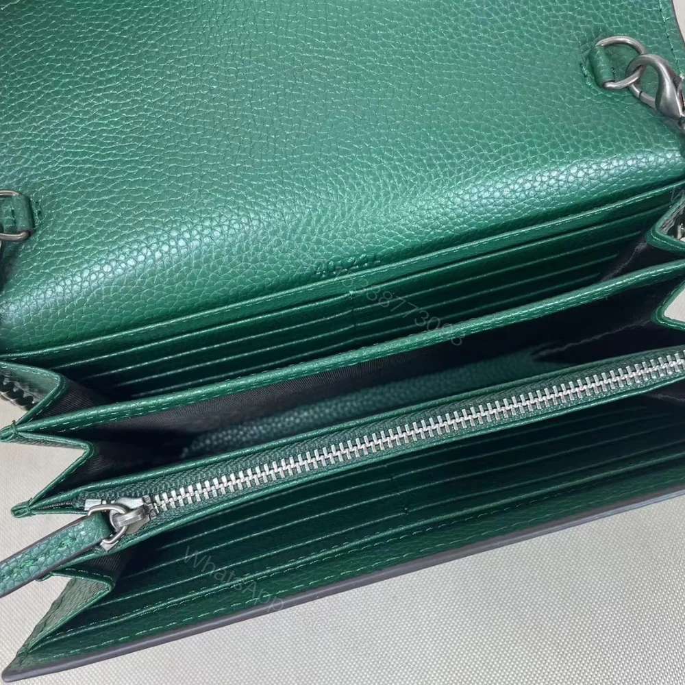 View 6 of Gucci Women Dionysus GG Supreme Chain Bag Green 20Cm 401231 CAOGX 3120