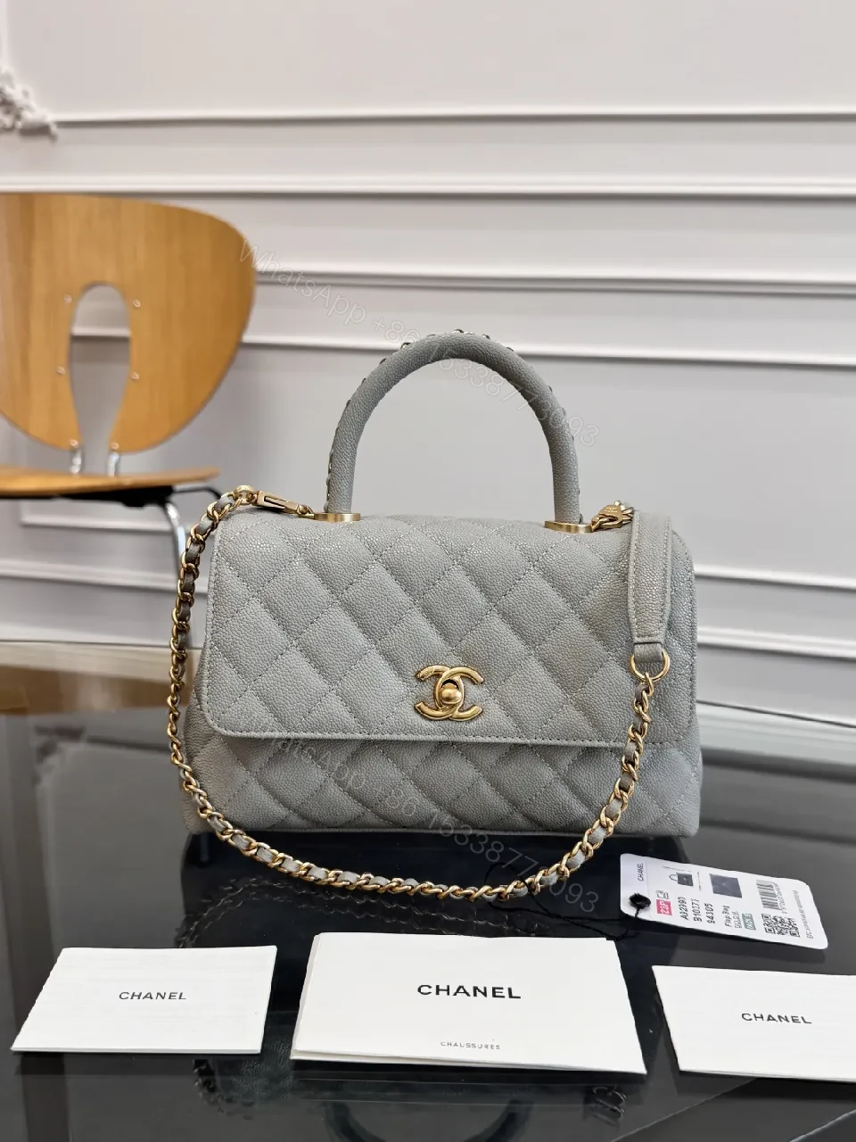 Light Grey Quilted Camera Bag: Modern Texture, Classic Charm — view 1