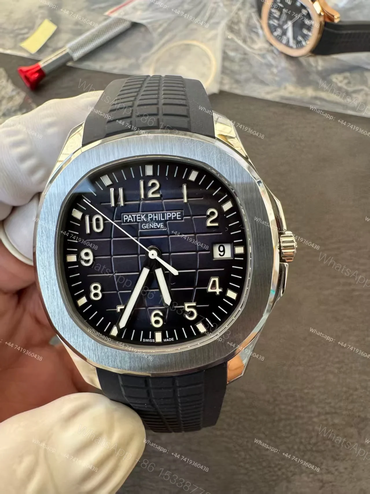 View 3 of Patek Philippe Super Clone Aquanaut 5168G-001 Blue Dial 42.2MM