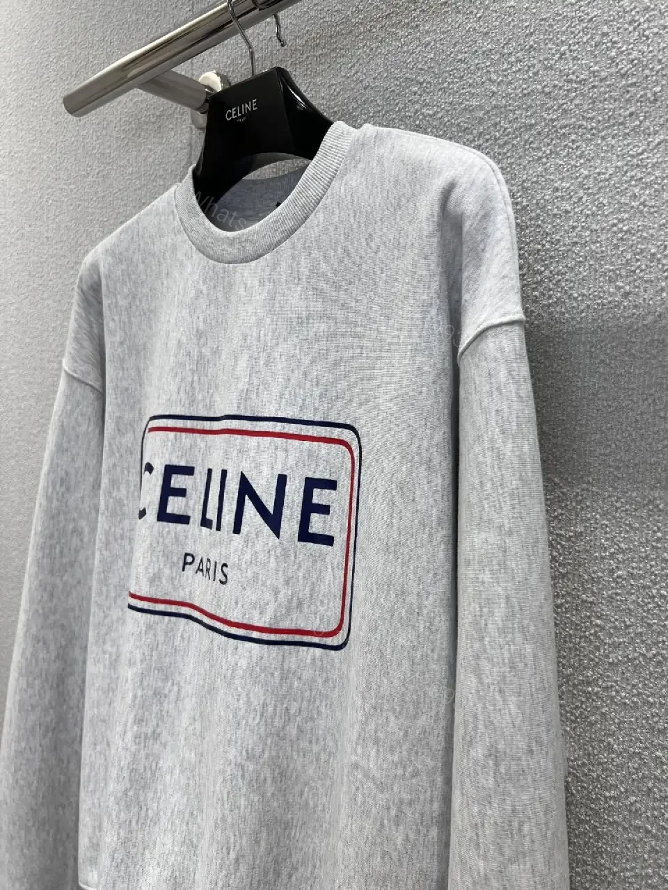 View 9 of Grey Fleece Crewneck Sweatshirt with Logo – Modern Parisian Luxury