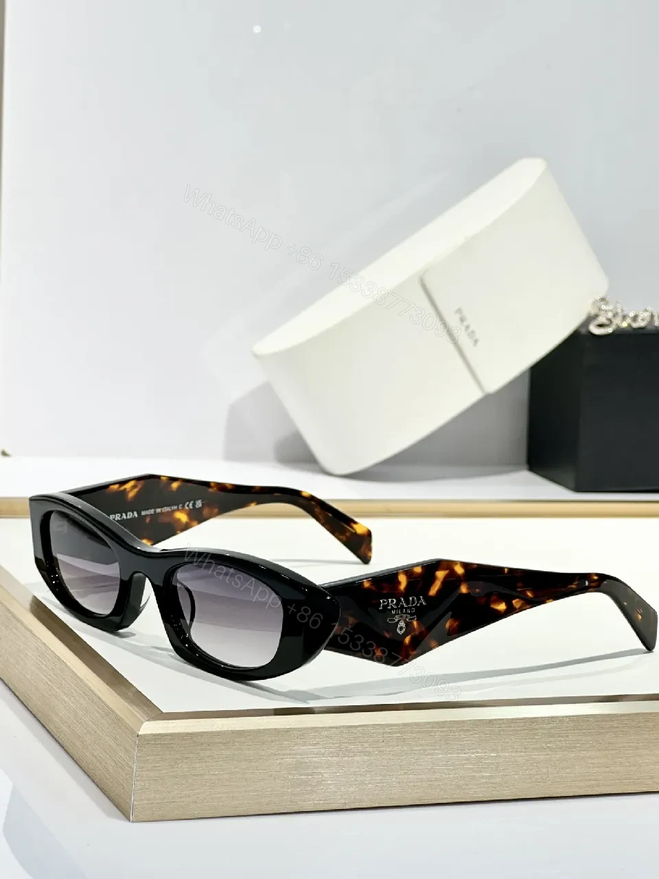 View 2 of Bold Shield Sunglasses: Modern, Black Frame, Amber Lenses