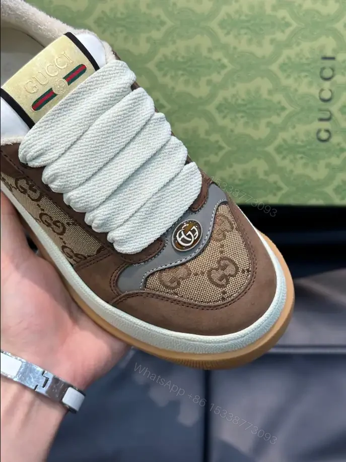 View 8 of GUCCI SCREENER GG SNEAKERS BEIGE AND EBONY ORIGINAL GG CANVAS – GC172