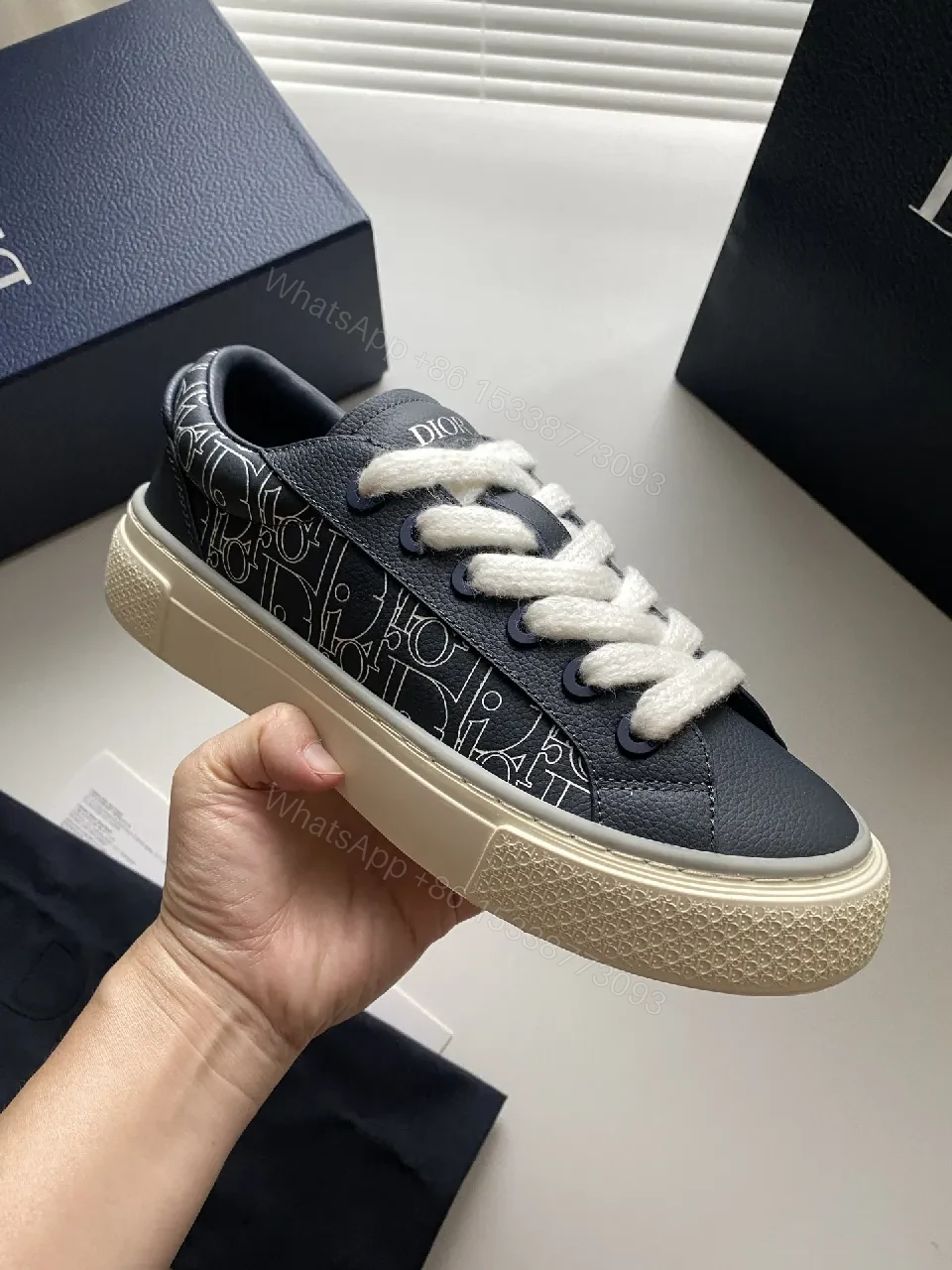 View 4 of Textured Leather Low-Top Sneakers: Luxe Pattern, Comfortable Fit