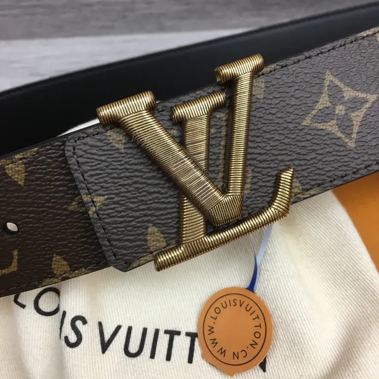 View 4 of Monogram Belt: Gold Buckle, Leather-Inspired Luxury Accessory