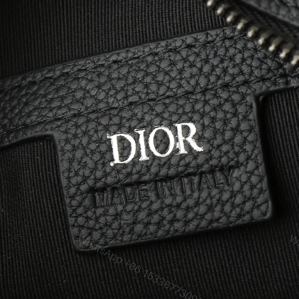 View 3 of Compact Luxury Crossbody with Monogram Motif, Calfskin Accent