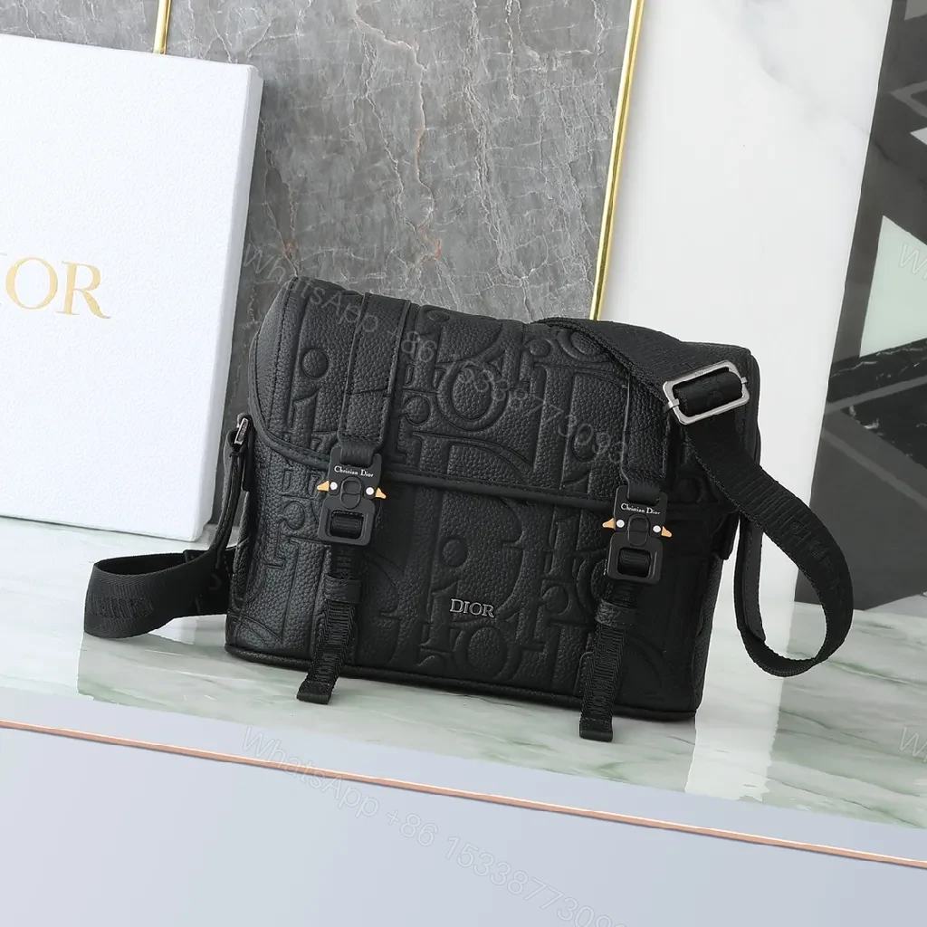 Black Embossed Crossbody with Gunmetal Hardware Bag — view 1