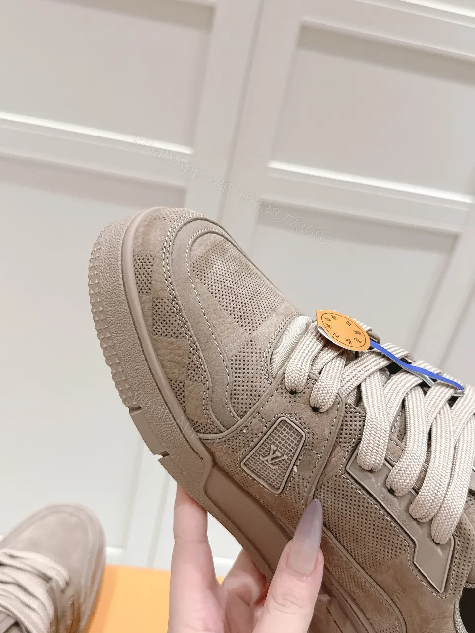 View 5 of Taupe Textured Luxe Sneakers - All-Season Comfort