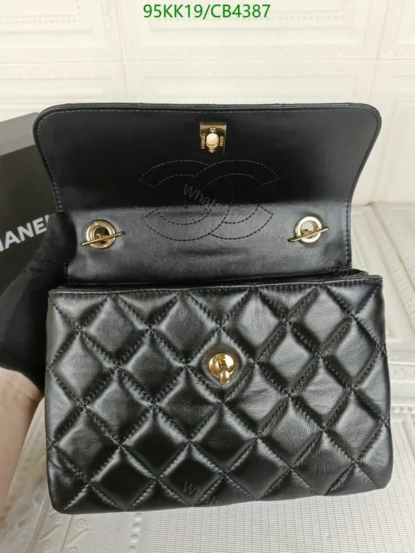 View 8 of Chanel Flap Bag with Top Handle – Lambskin & Gold-Tone Metal