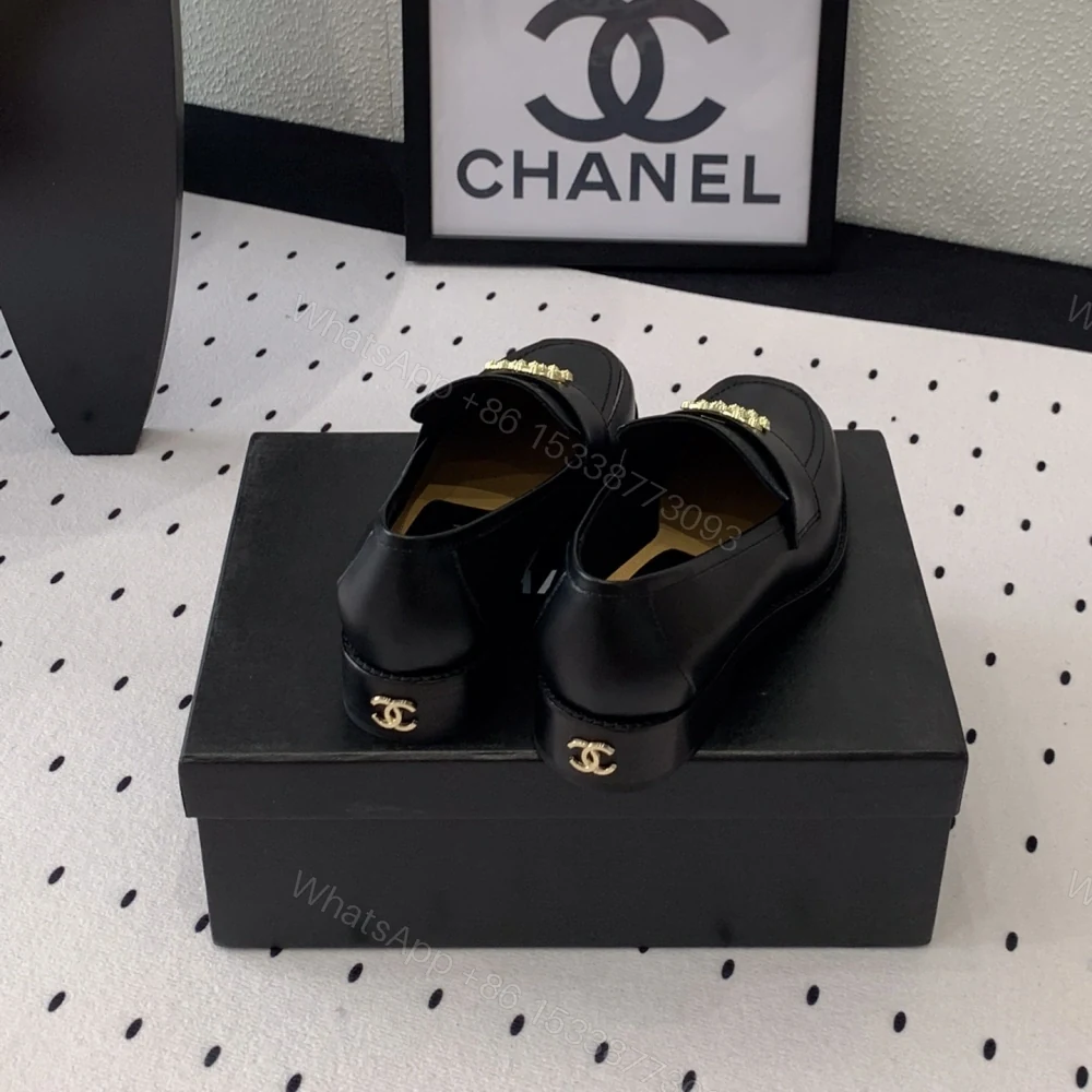 View 4 of 高仿Chanel*24S系列G45663B牛皮革樂福鞋黑色3CM免檢版