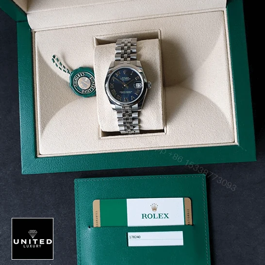 View 9 of Rolex Datejust 178240-0037 Midsize Blue Steel Replica