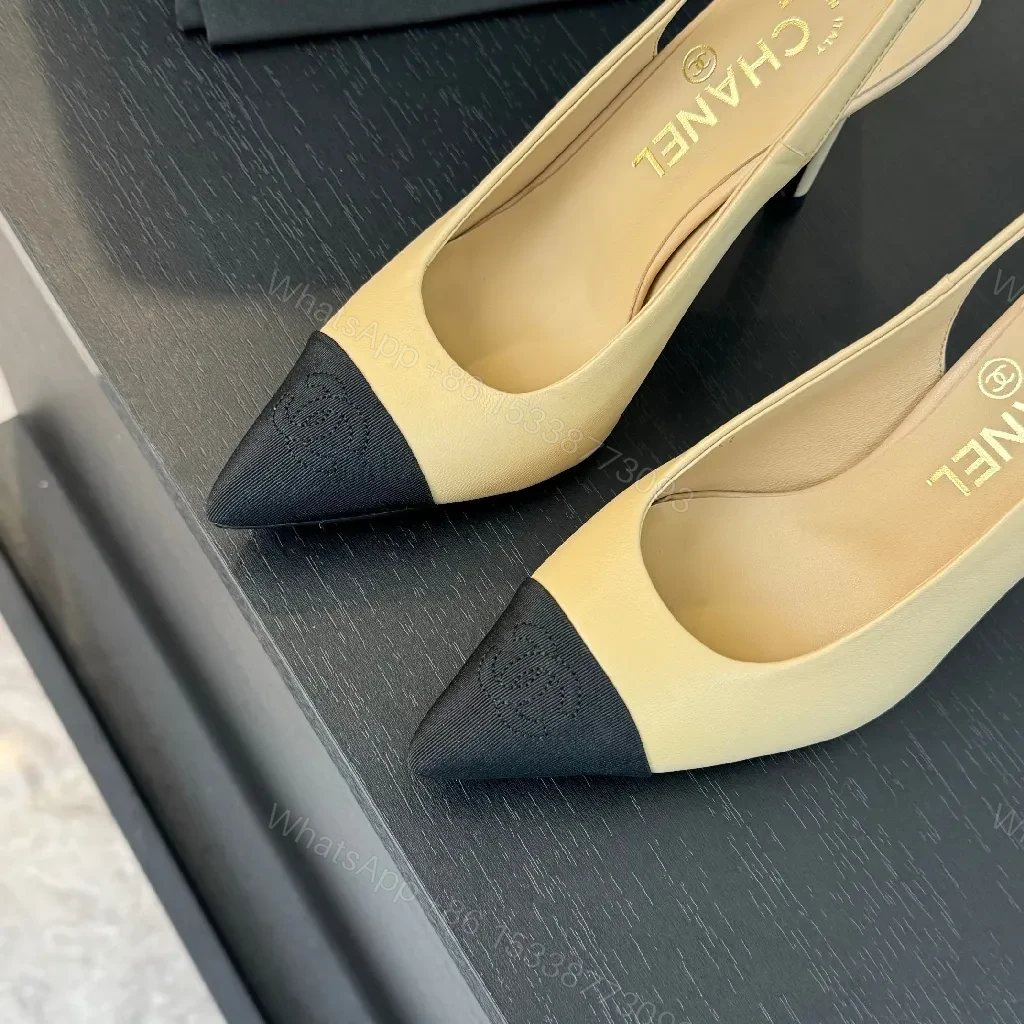 View 2 of Two-Tone Pointed-Toe Slingbacks: Luxe Comfort