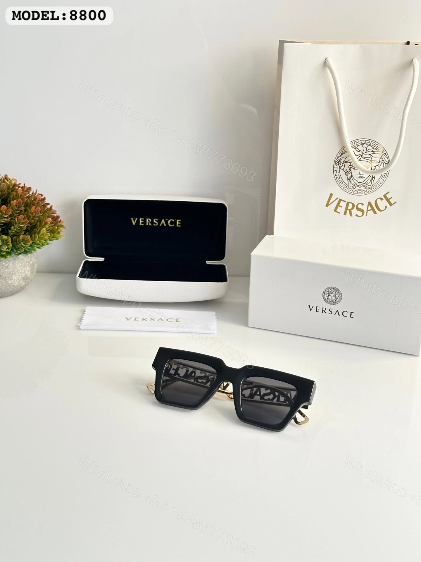 View 2 of Versace 8800 Square Black Shades