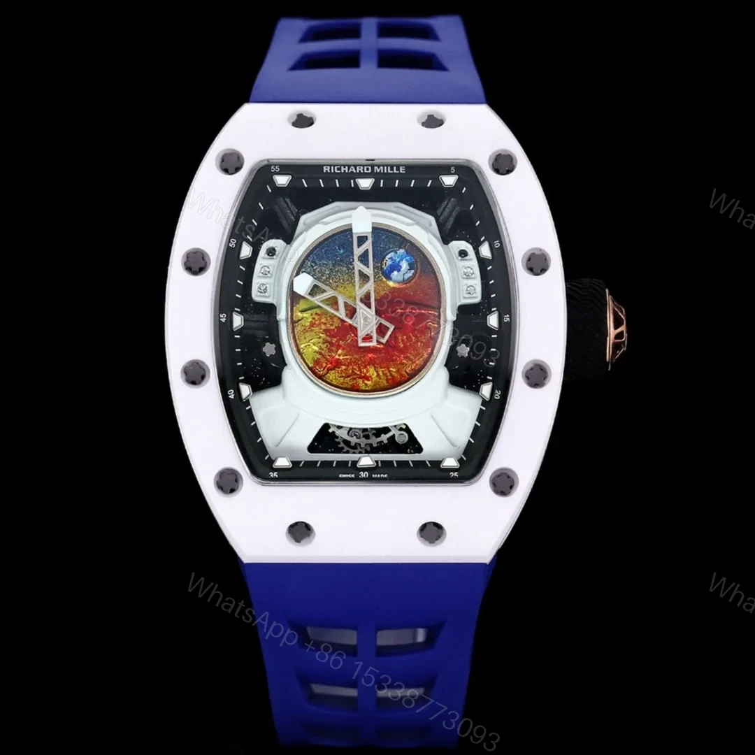 Richard Mille RM52-05 Pharrell Williams Mars Mission Watch White Case Blue Strap Premium Edition RM-RM52-05-PW-WHT-BLU — view 1