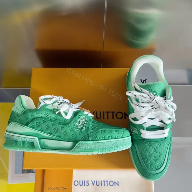 View 8 of Emerald LV Signature Sneakers: High-Top Luxury Comfort