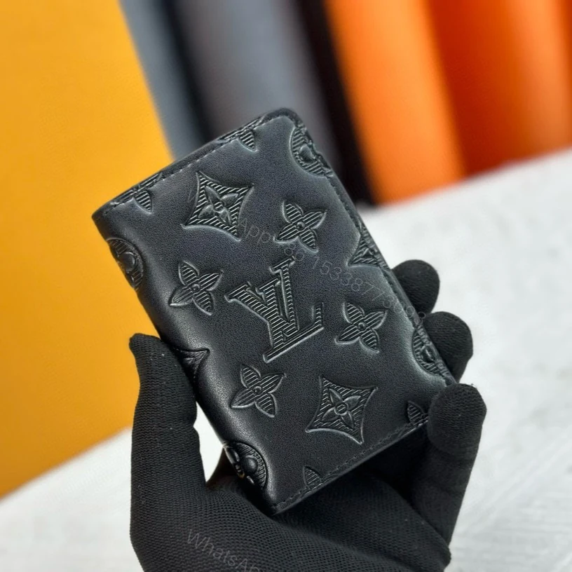View 2 of Louis Vuitton Pocket Organizer In Black Monogram Shadow Calfskin 11cm LV M62899