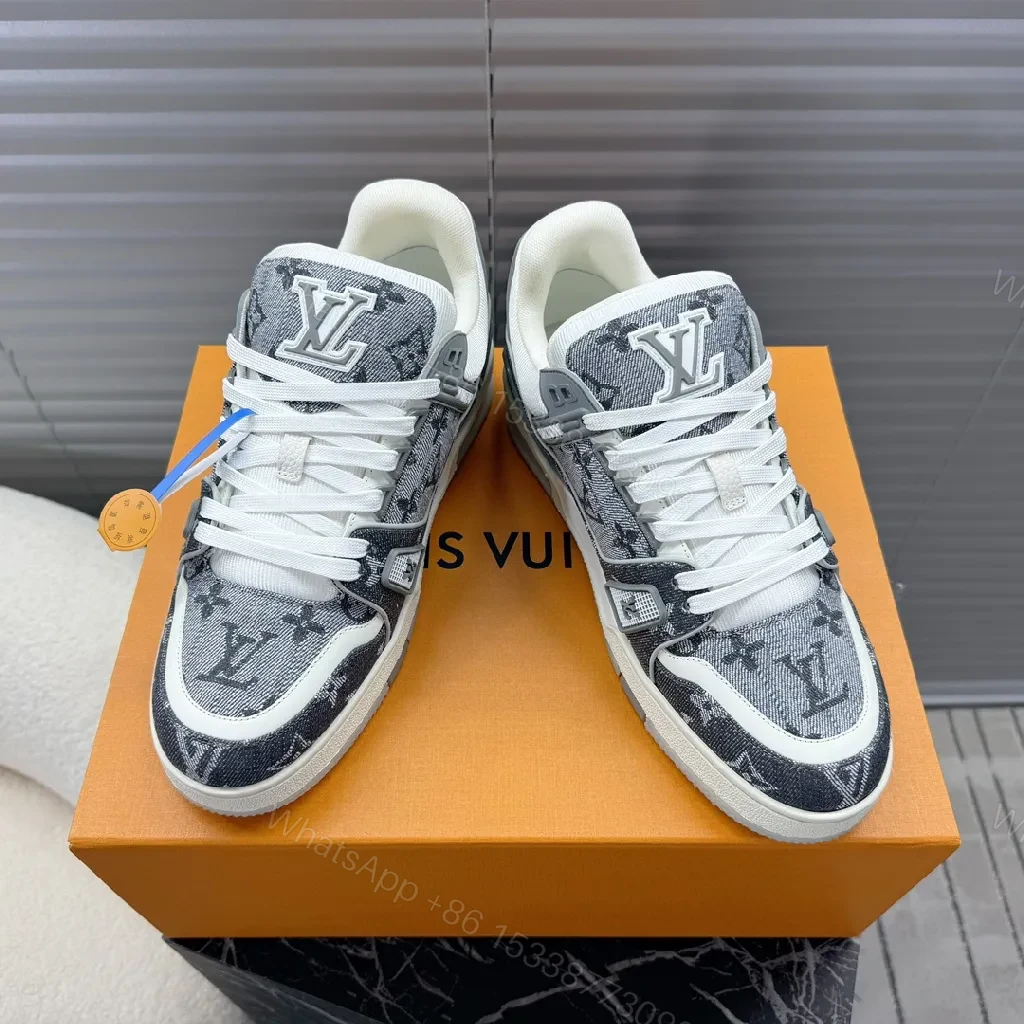 Denim-Texture LV Low-Top Sneakers: Modern Luxury, Everyday Ease — view 1