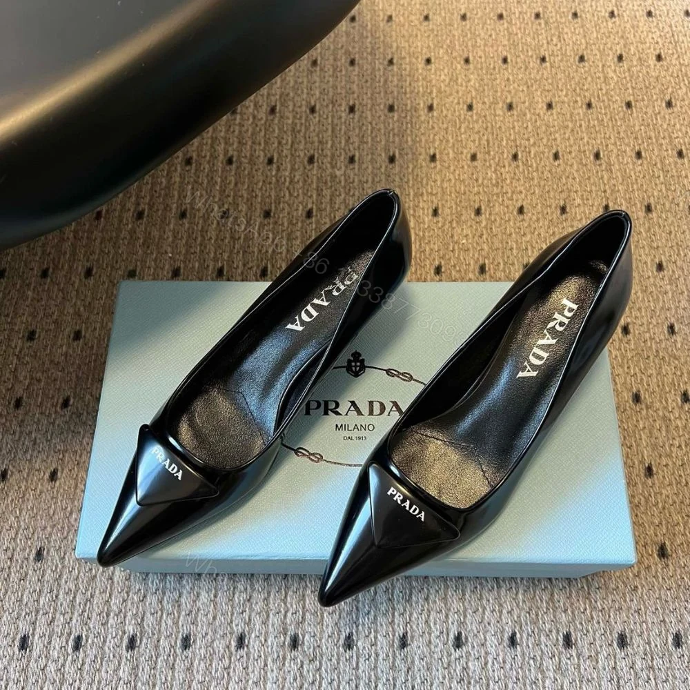 View 2 of Prada Brushed Leather Pumps Black 1I928M 055 F0002 F 075